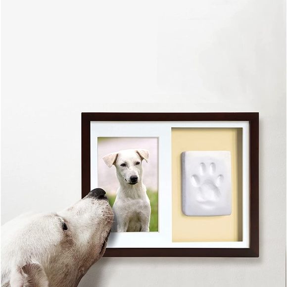NIB!! Tiny Ideas Paw Print Wall Frame Kit, Dog or Cat Clay Pawprint Keepsake Kit - Picture 3 of 6